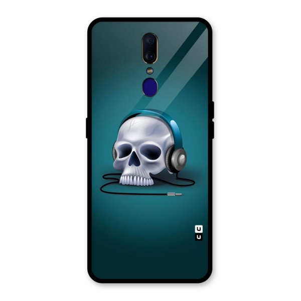 Music Skull Glass Back Case for Oppo F11