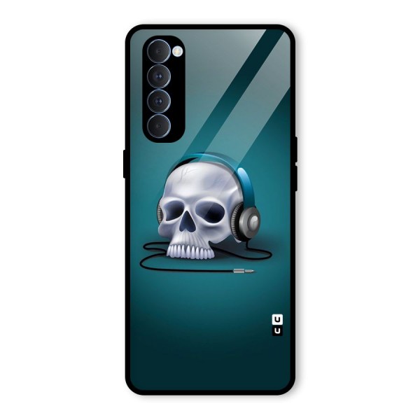 Music Skull Glass Back Case for Oppo Reno4 Pro