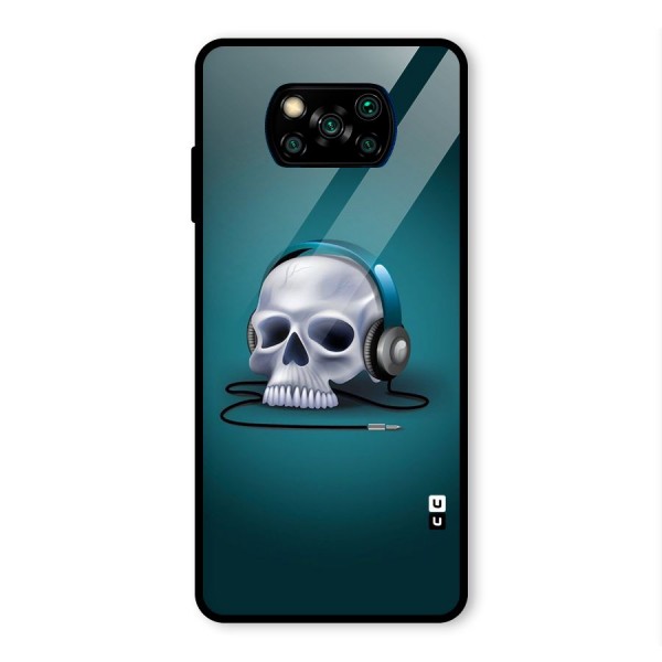 Music Skull Glass Back Case for Poco X3 Pro