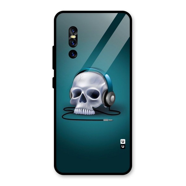 Music Skull Glass Back Case for Vivo V15 Pro