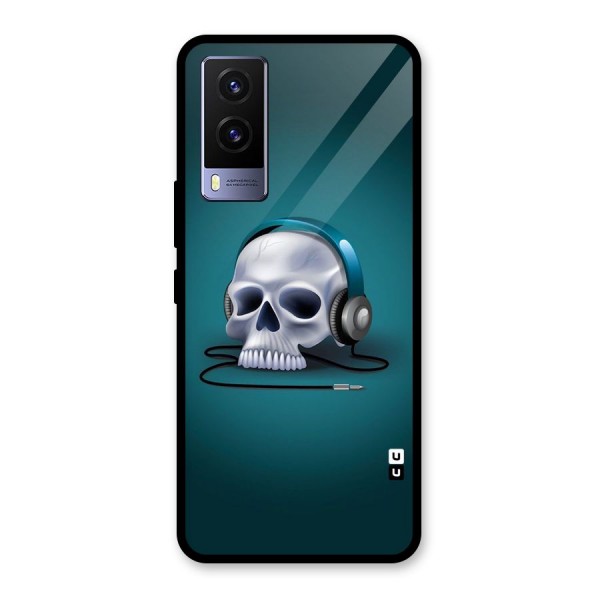 Music Skull Glass Back Case for Vivo V21e 5G