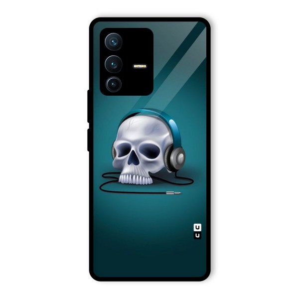 Music Skull Glass Back Case for Vivo V23 Pro