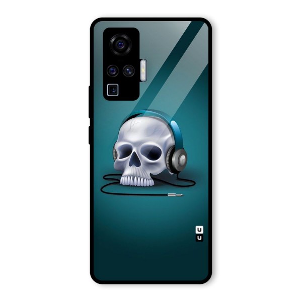 Music Skull Glass Back Case for Vivo X50 Pro