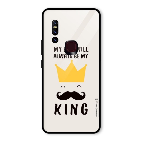 My King Dad Glass Back Case for Vivo V15