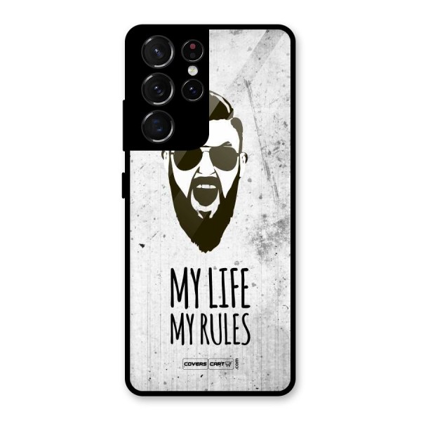 My Life My Rules Glass Back Case for Galaxy S21 Ultra 5G