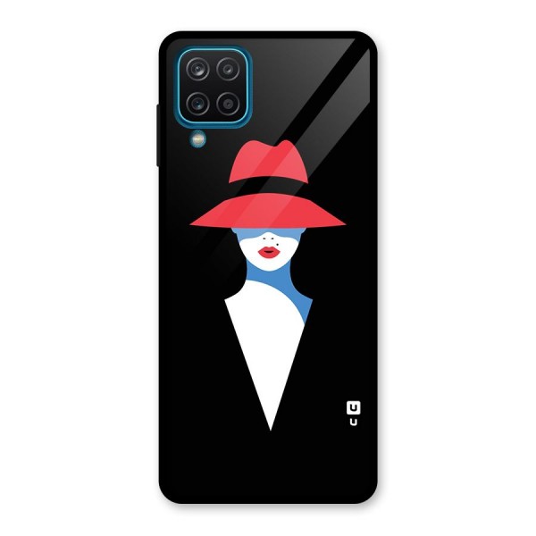 Mysterious Woman Illustration Glass Back Case for Galaxy A12