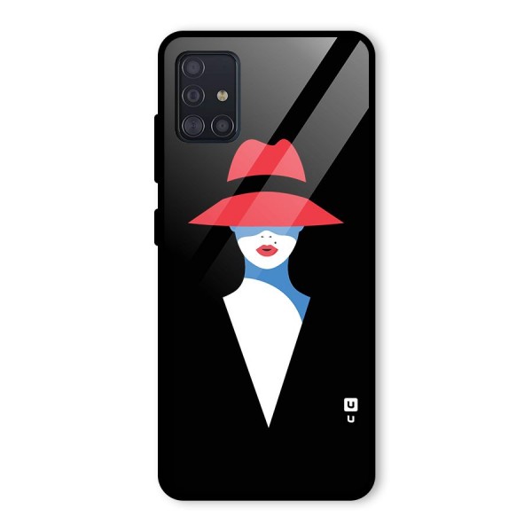 Mysterious Woman Illustration Glass Back Case for Galaxy A51