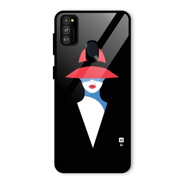 Mysterious Woman Illustration Glass Back Case for Galaxy M21