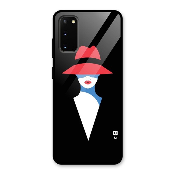 Mysterious Woman Illustration Glass Back Case for Galaxy S20