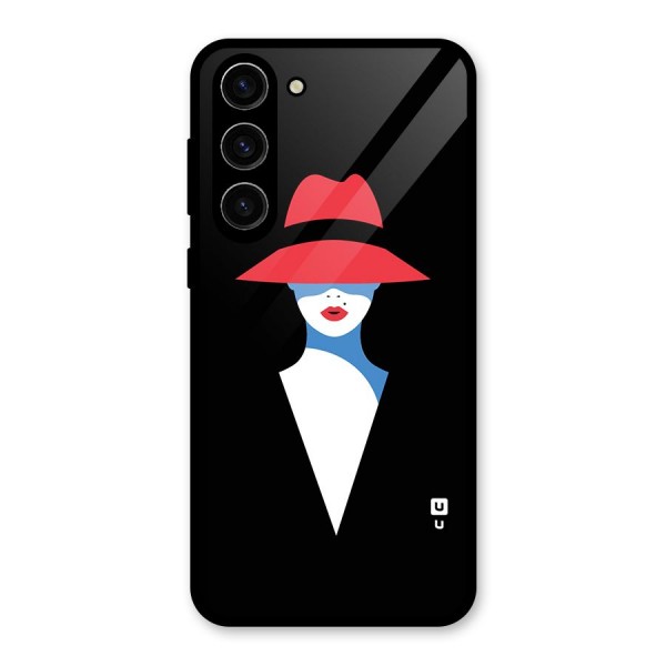 Mysterious Woman Illustration Glass Back Case for Galaxy S23 Plus