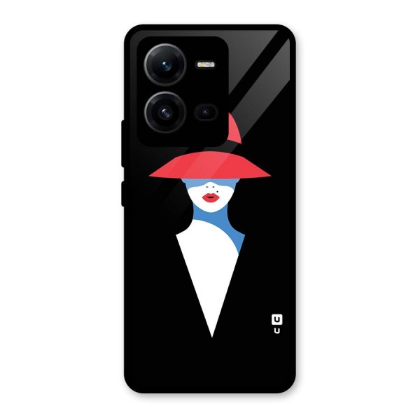 Mysterious Woman Illustration Glass Back Case for Vivo V25