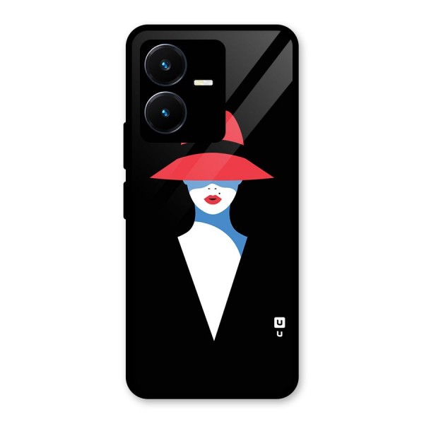 Mysterious Woman Illustration Glass Back Case for Vivo Y22