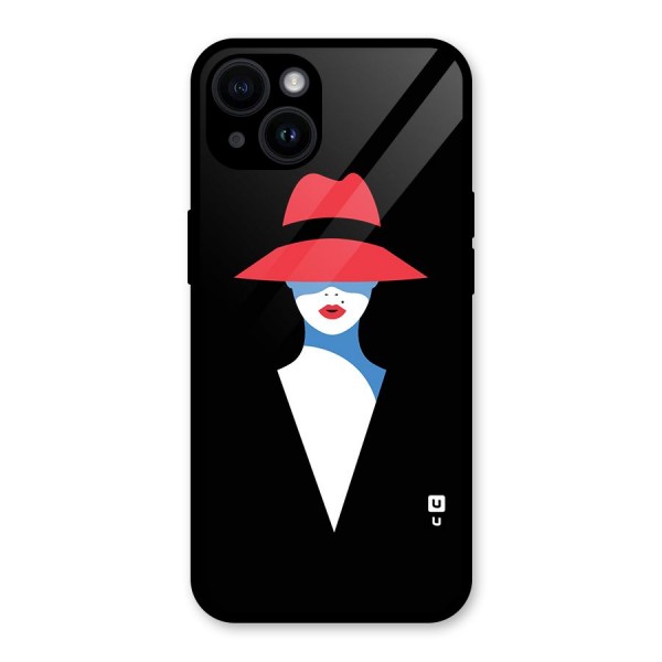 Mysterious Woman Illustration Glass Back Case for iPhone 14