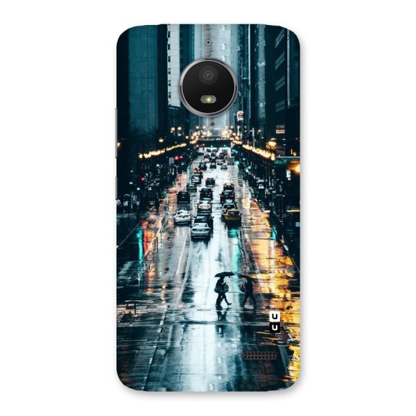 NY Streets Rainy Back Case for Moto E4