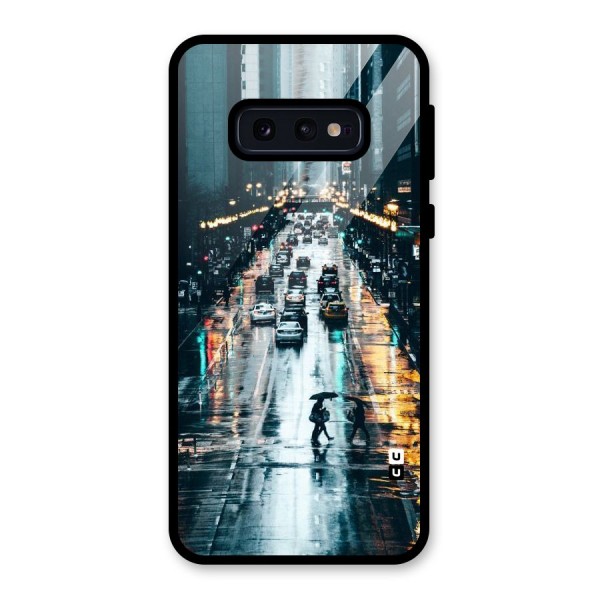 NY Streets Rainy Glass Back Case for Galaxy S10e