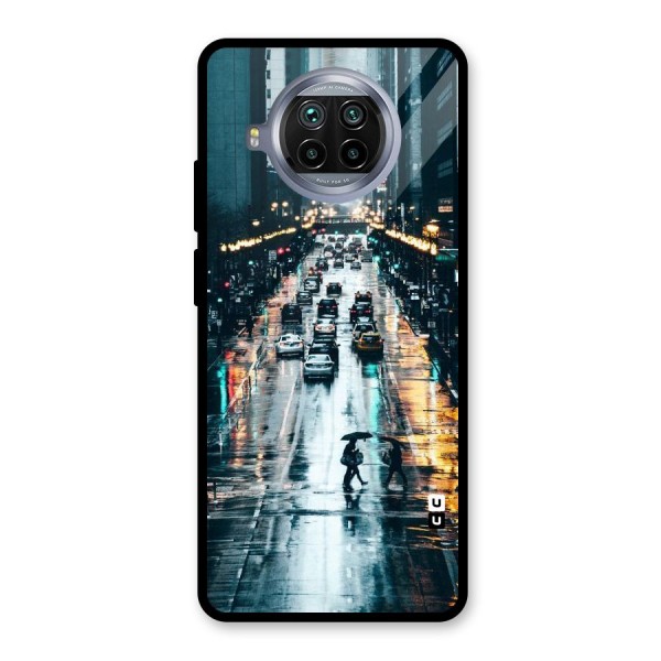 NY Streets Rainy Glass Back Case for Mi 10i