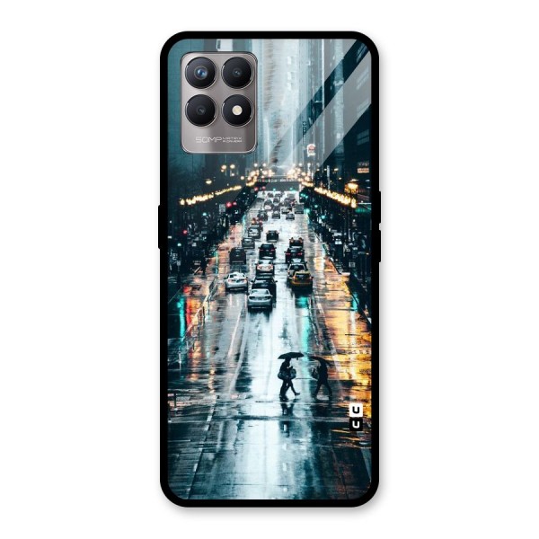 NY Streets Rainy Glass Back Case for Realme 8i