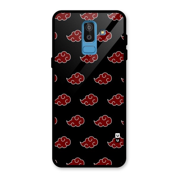 Naruto Akatsuki Pattern Glass Back Case for Galaxy J8