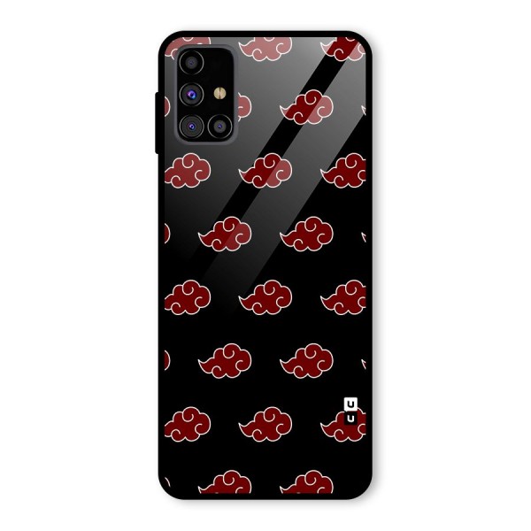 Naruto Akatsuki Pattern Glass Back Case for Galaxy M31s