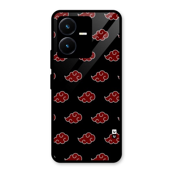 Naruto Akatsuki Pattern Glass Back Case for Vivo Y22