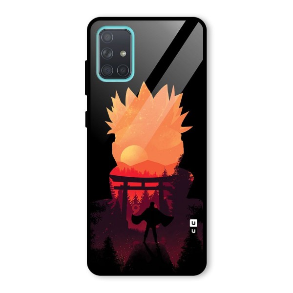Naruto Anime Sunset Art Glass Back Case for Galaxy A71