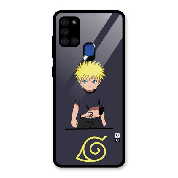 Naruto Kid Glass Back Case for Galaxy A21s