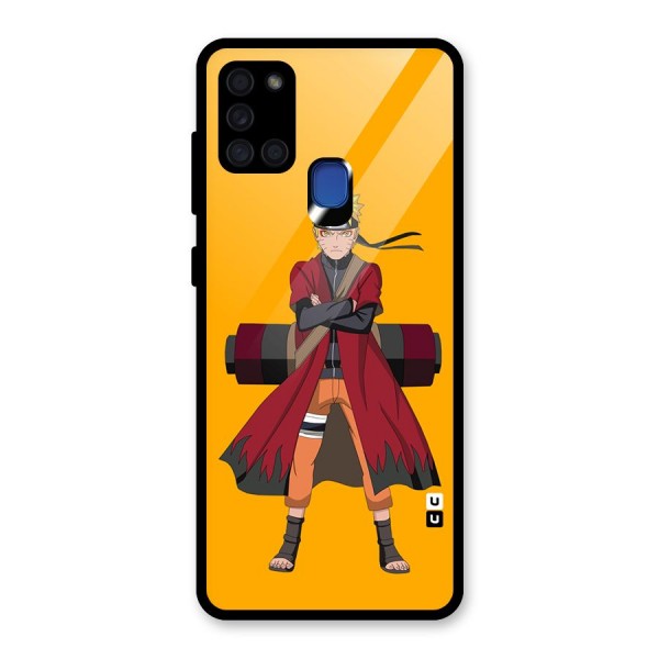 Naruto Uzumaki Art Glass Back Case for Galaxy A21s