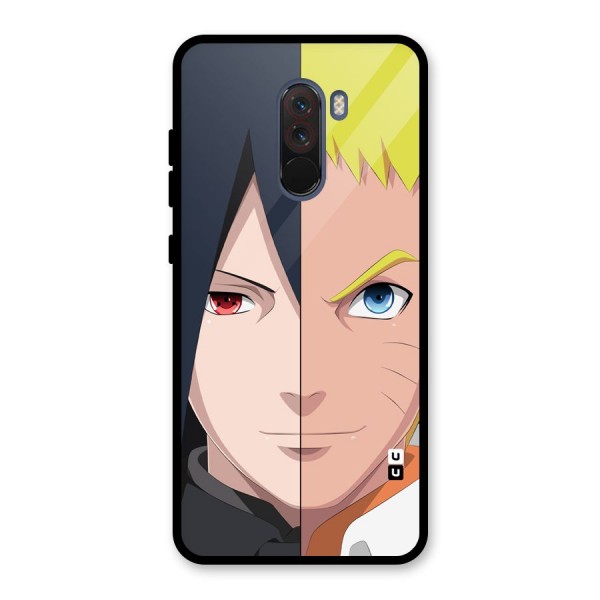 Naruto and Sasuke Glass Back Case for Poco F1