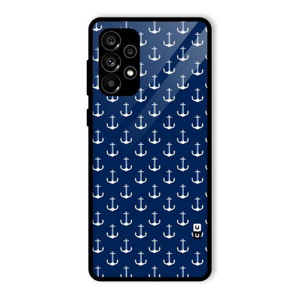 Nautical Pattern Glass Back Case for Galaxy A73 5G