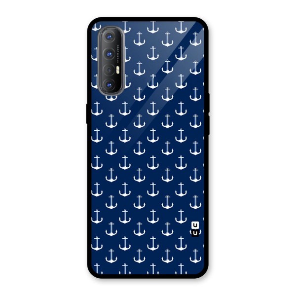 Nautical Pattern Glass Back Case for Oppo Reno3 Pro