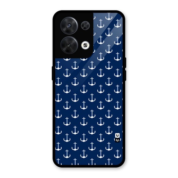 Nautical Pattern Glass Back Case for Oppo Reno8 5G