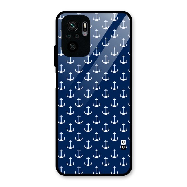 Nautical Pattern Glass Back Case for Redmi Note 10