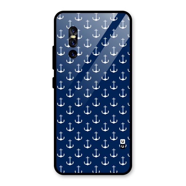 Nautical Pattern Glass Back Case for Vivo V15 Pro