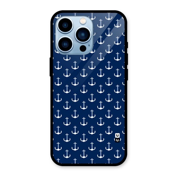 Nautical Pattern Glass Back Case for iPhone 13 Pro