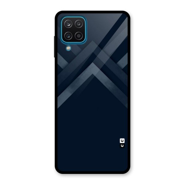 Navy Blue Arrow Glass Back Case for Galaxy A12