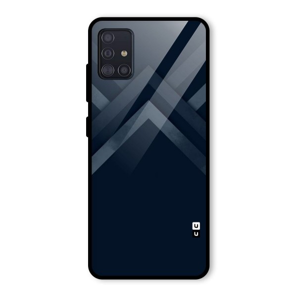 Navy Blue Arrow Glass Back Case for Galaxy A51