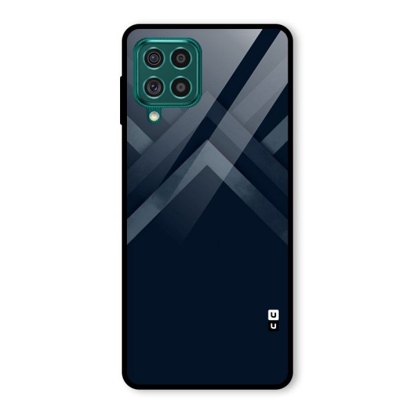 Navy Blue Arrow Glass Back Case for Galaxy F62