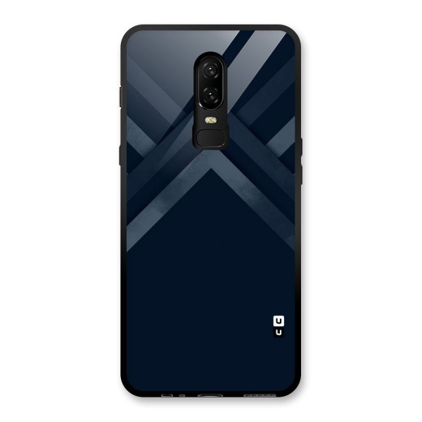 Navy Blue Arrow Glass Back Case for OnePlus 6