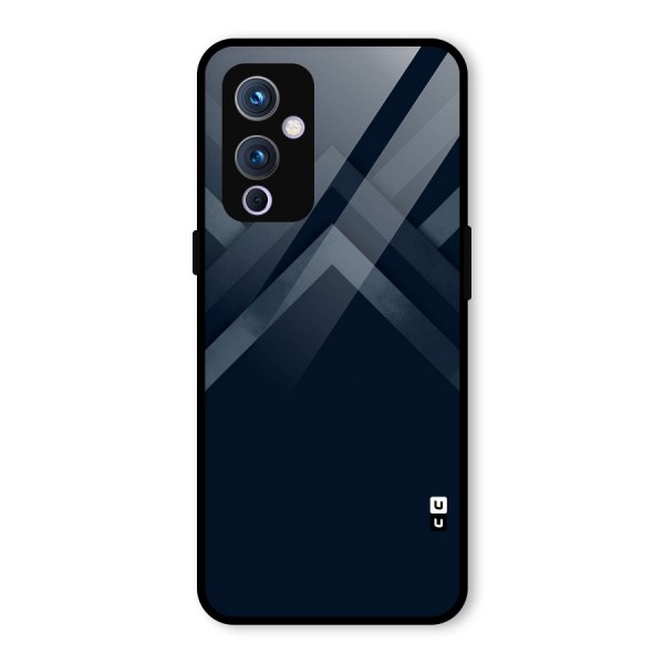 Navy Blue Arrow Glass Back Case for OnePlus 9