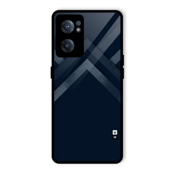 Navy Blue Arrow Glass Back Case for OnePlus Nord CE 2 5G