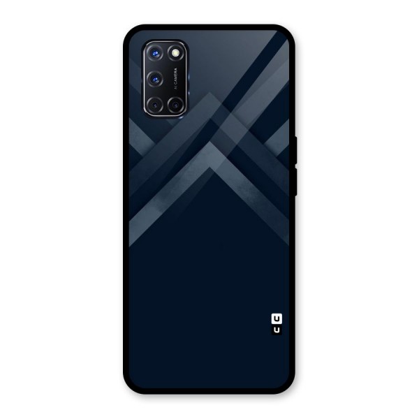 Navy Blue Arrow Glass Back Case for Oppo A52