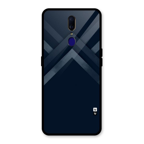 Navy Blue Arrow Glass Back Case for Oppo F11