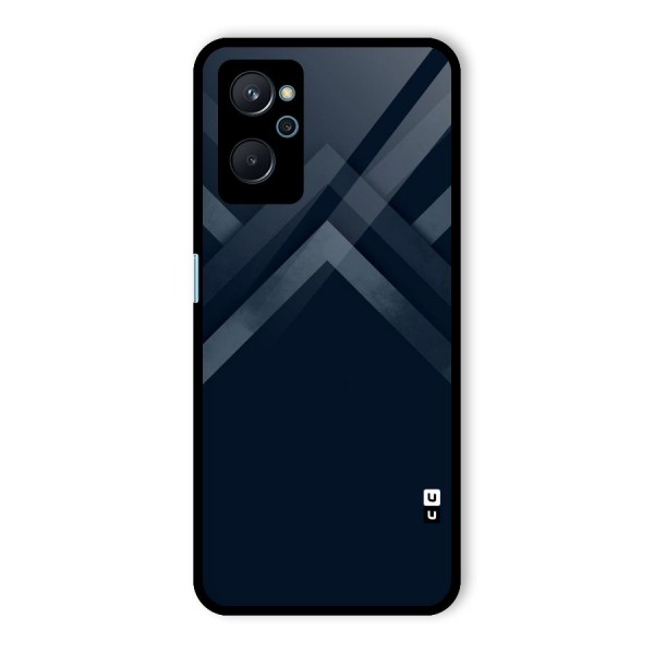 Navy Blue Arrow Glass Back Case for Realme 9i