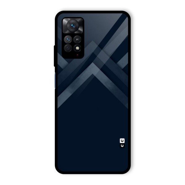 Navy Blue Arrow Glass Back Case for Redmi Note 11 Pro