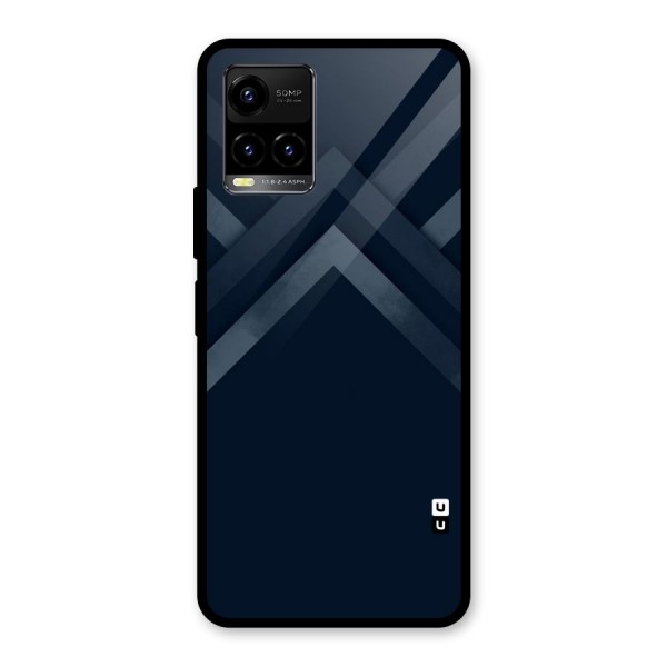 Navy Blue Arrow Glass Back Case for Vivo Y21A