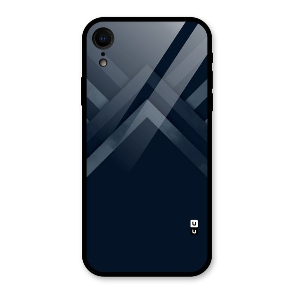 Navy Blue Arrow Glass Back Case for XR