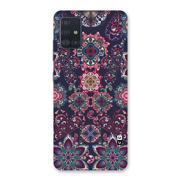 Navy Blue Bloom Pattern Back Case for Galaxy A51