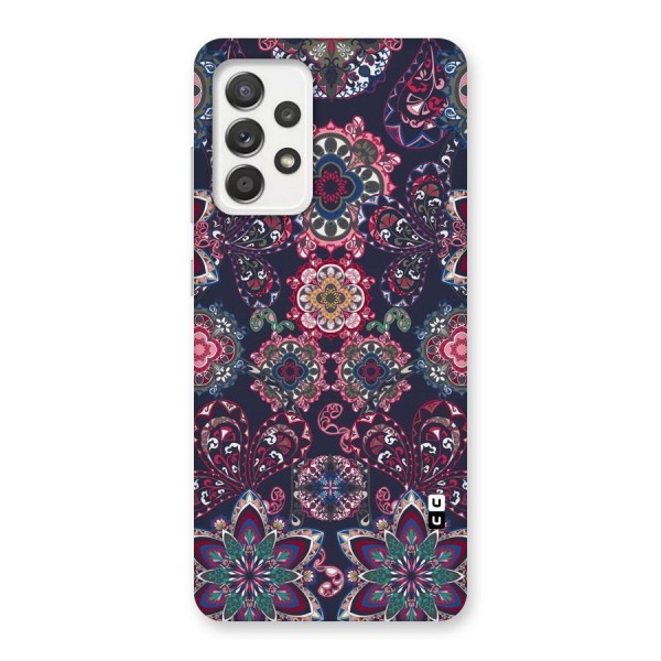 Navy Blue Bloom Pattern Back Case for Galaxy A52