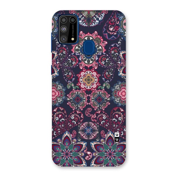 Navy Blue Bloom Pattern Back Case for Galaxy F41