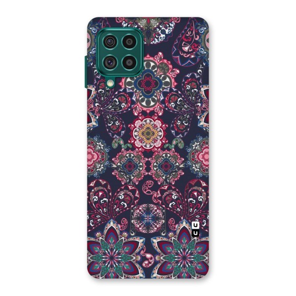 Navy Blue Bloom Pattern Back Case for Galaxy F62